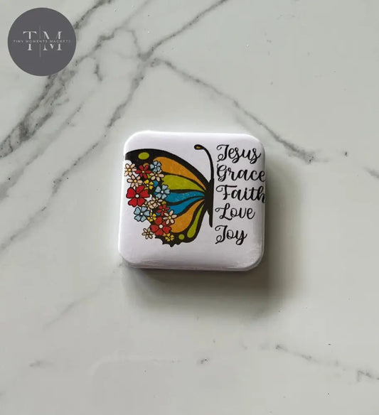 Jesus Grace Faith Love Joy Fridge Magnet